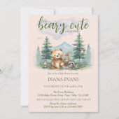 かわいいウッドランド動物の水彩赤ちゃんシャワー 招待状 (正面)