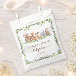 かわいいウッドランド動物の男の赤ちゃんシャワー好意バッグ フェイバーバッグ