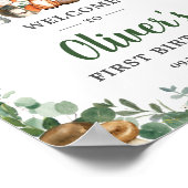 かわいいウッドランド動物の緑の誕生日へようこそ ポスター (角)