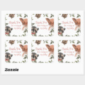 かわいいウッドランド動物の誕生日パーティーありがとう スクエアシール (シート)