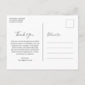 かわいいウッドランド動物の赤ちゃんシャワーありがとう ポストカード (裏面)