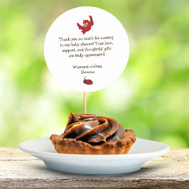 かわいいウッドランド動物の赤ちゃんシャワーありがとう ラウンドシール