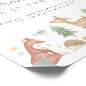 かわいいウッドランド動物の赤ちゃんシャワー推理ゲーム ポスター (角)