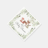 かわいいウッドランド動物の赤ちゃんシャワー散水 スタンダードカクテルナプキン (角)