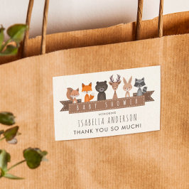 かわいいウッドランド動物の赤ちゃんシャワー |ありがとうございます 長方形シール