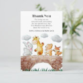 かわいいウッドランド動物の赤ちゃんシャワー サンキューカード (スタンド正面)