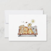 かわいいウッドランド動物の赤ちゃんシャワー サンキューカード (裏面)