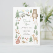 かわいいウッドランド動物の赤ちゃんシャワー サンキューカード (スタンド正面)