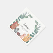 かわいいウッドランド動物の赤ちゃんシャワー スタンダードカクテルナプキン (角)