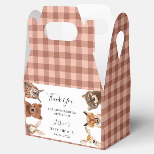 かわいいウッドランド動物の赤ちゃんシャワー フェイバーボックス (オープン)