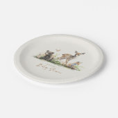 かわいいウッドランド動物の赤ちゃんシャワー ペーパープレート (アングル)