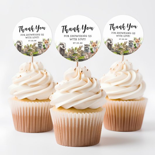 かわいいウッドランド動物の赤ちゃんシャワー ラウンドシール