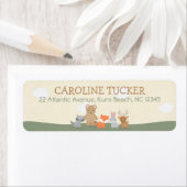 かわいいウッドランド動物の赤ちゃんシャワー ラベル (インサイチュ)