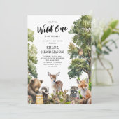 かわいいウッドランド動物の赤ちゃんシャワー 招待状 (スタンド正面)