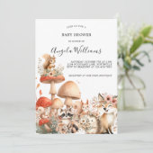 かわいいウッドランド動物の赤ちゃんシャワー 招待状 (スタンド正面)