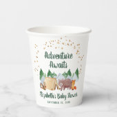 かわいいウッドランド動物の赤ちゃんシャワー 紙コップ (裏面)