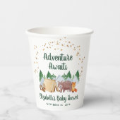 かわいいウッドランド動物の赤ちゃんシャワー 紙コップ (正面)