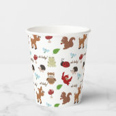 かわいいウッドランド動物の赤ちゃんシャワー 紙コップ (裏面)