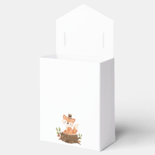 かわいいウッドランド動物の青い赤ちゃん男の子シャワー フェイバーボックス (オープン)