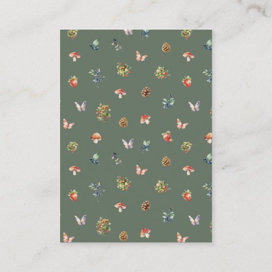 かわいいウッドランド動物アドベンチャーニュートラルベビーシャワー エンクロージャーカード (裏面)