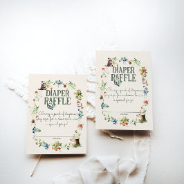 かわいいウッドランド動物アドベンチャーニュートラルベビーシャワー エンクロージャーカード