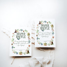 かわいいウッドランド動物アドベンチャーニュートラルベビーシャワー エンクロージャーカード