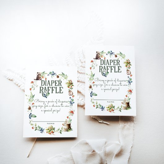 かわいいウッドランド動物アドベンチャーニュートラルベビーシャワー エンクロージャーカード