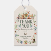 かわいいウッドランド動物アドベンチャーニュートラルベビーシャワー ギフトタグ (正面)