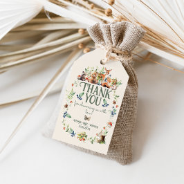 かわいいウッドランド動物アドベンチャーニュートラルベビーシャワー ギフトタグ