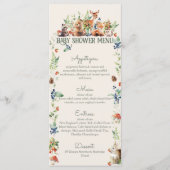 かわいいウッドランド動物アドベンチャーニュートラルベビーシャワー メニュー (正面)