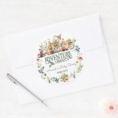 かわいいウッドランド動物アドベンチャーニュートラルベビーシャワー ラウンドシール (封筒)