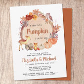 かわいいウッドランド動物カボチャ赤ちゃんシャワー 招待状