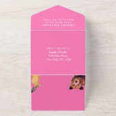 かわいいウッドランド動物ガールベイビーシャワー オールインワン招待状 (外側)