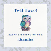 かわいいウッドランド動物キッズフクロウ誕生日 スタンダードカクテルナプキン