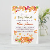 かわいいウッドランド動物キツネの赤ちゃんシャワー 招待状 (スタンド正面)