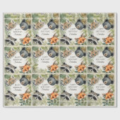 かわいいウッドランド動物パーソナライズされた誕生日 ラッピングペーパー (フラット)