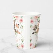 かわいいウッドランド動物ピンクのフローラ女の子ベビーシャワー 紙コップ (右)