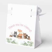 かわいいウッドランド動物フローラベビーガールシャワー フェイバーボックス (裏面サイド)