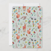 かわいいウッドランド動物ブルーベビーシャワー招待状 招待状 (裏面)