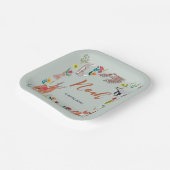 かわいいウッドランド動物ブルーベビーシャワー紙プレート ペーパープレート (傾斜あり)