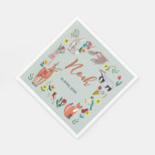 かわいいウッドランド動物ブルーベビーシャワー スタンダードランチョンナプキン (角)