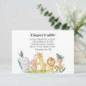 かわいいウッドランド動物ベビーシャワーおむつラッフル エンクロージャーカード (スタンド正面)