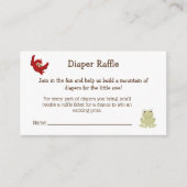 かわいいウッドランド動物ベビーシャワーおむつラッフル エンクロージャーカード (正面)