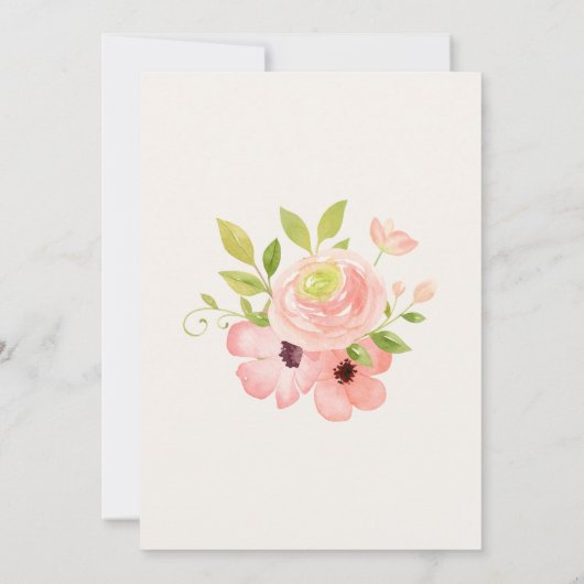 かわいいウッドランド動物ベビーシャワー招待状 (裏面)