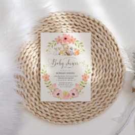 かわいいウッドランド動物ベビーシャワー招待状