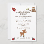 かわいいウッドランド動物ベビーシャワー招待状 招待状 (正面)