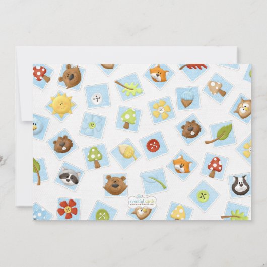 かわいいウッドランド動物ベビーシャワー招待状 招待状 (裏面)