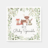 かわいいウッドランド動物ベビー散水シャワー スタンダードカクテルナプキン (正面)