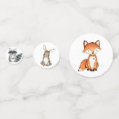 かわいいウッドランド動物ベビー誕生日パーティードコール コンフェッティ (正面)