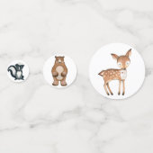 かわいいウッドランド動物ベビー誕生日パーティードコール コンフェッティ (裏面)